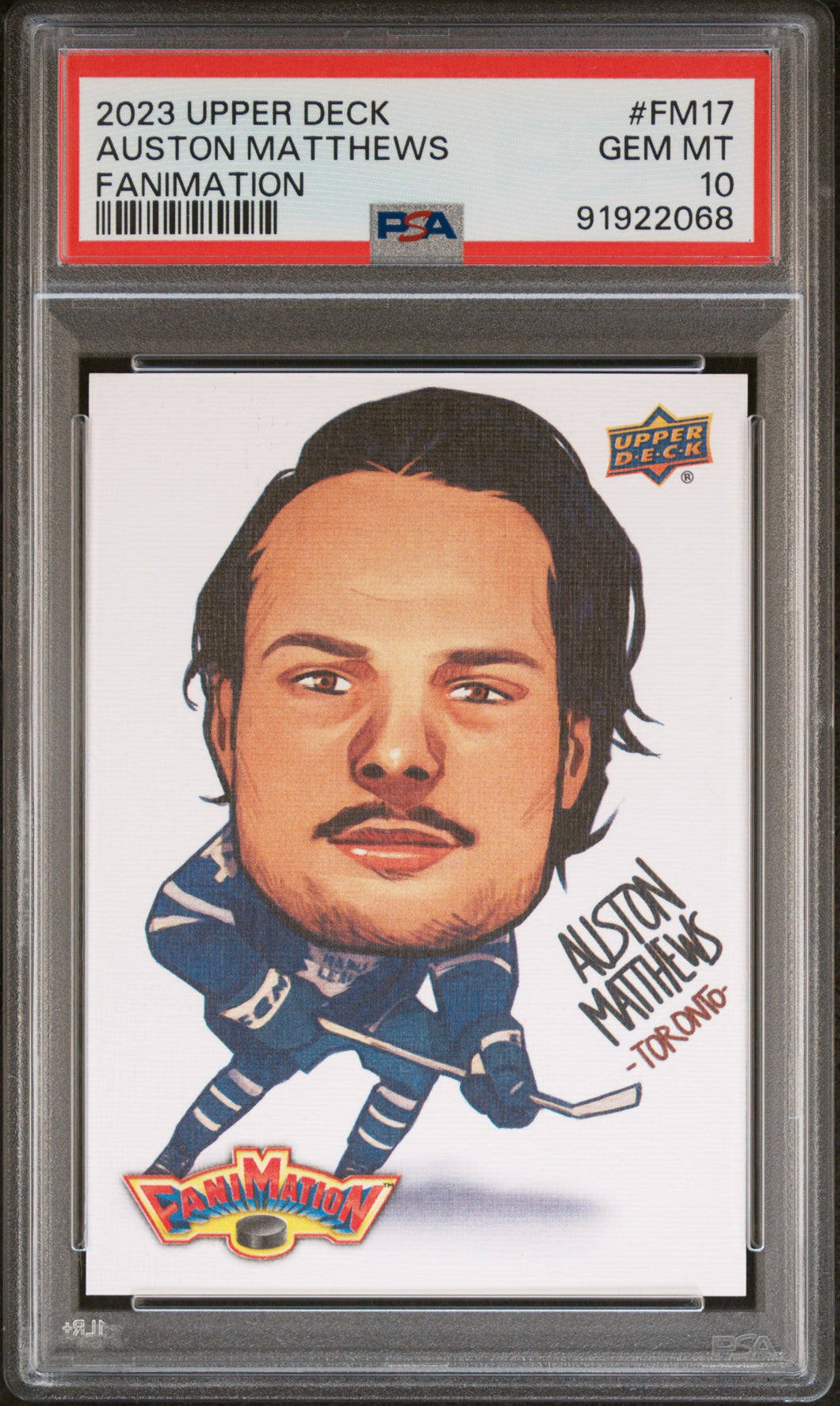 Auston Matthews 2023 Upper Deck Fanimation #FM17 PSA 10