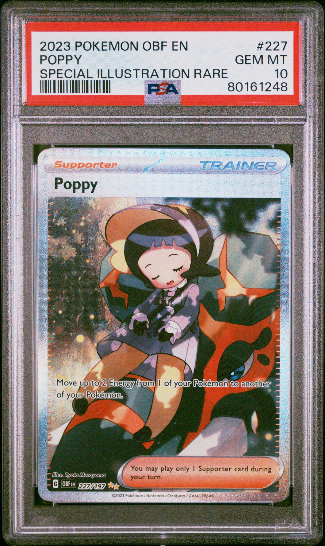 Poppy 2023 Pokemon Obf EN-Obsidian Flames #227 PSA 10