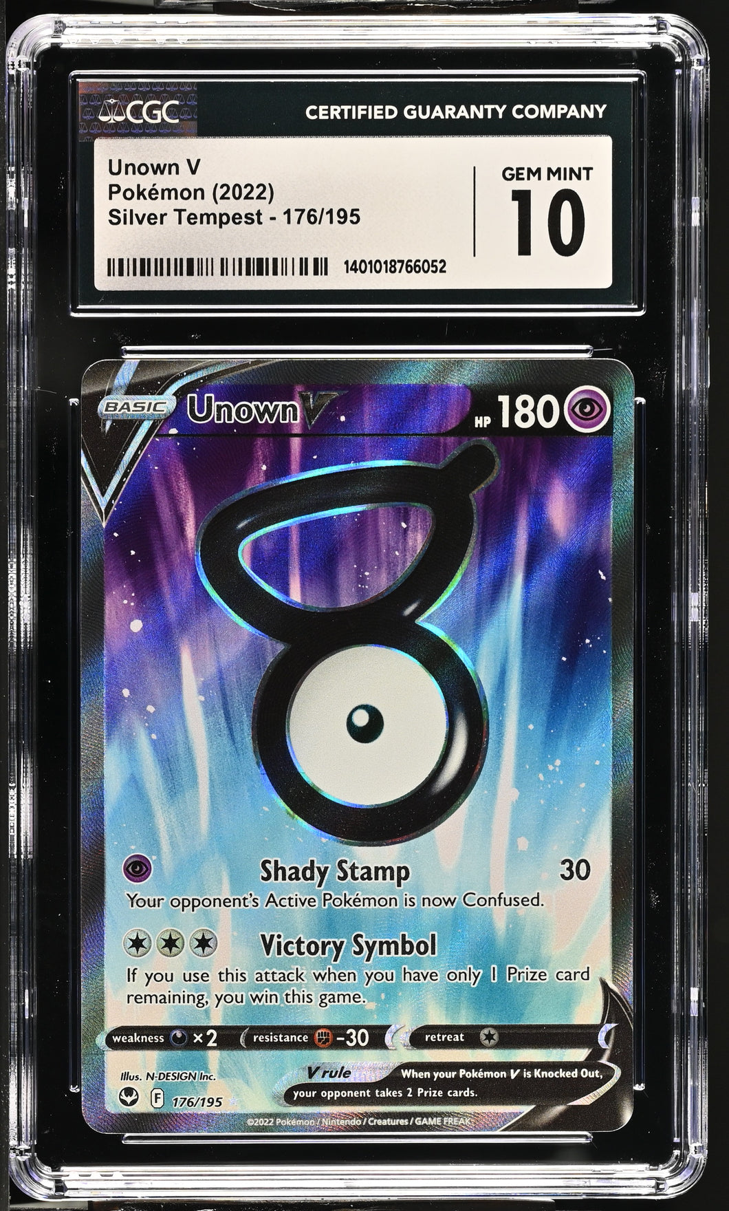 Unown V 2022 Silver Tempest #176/195 CGC 10