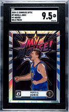 Load image into Gallery viewer, Nikola Jokic 2020-21 Donruss Optic My House! Holo Prizm #9 SGC 9.5
