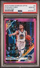 Load image into Gallery viewer, Stephen Curry 2019 Panini Donruss Optic Hyper Pink #8 PSA 10
