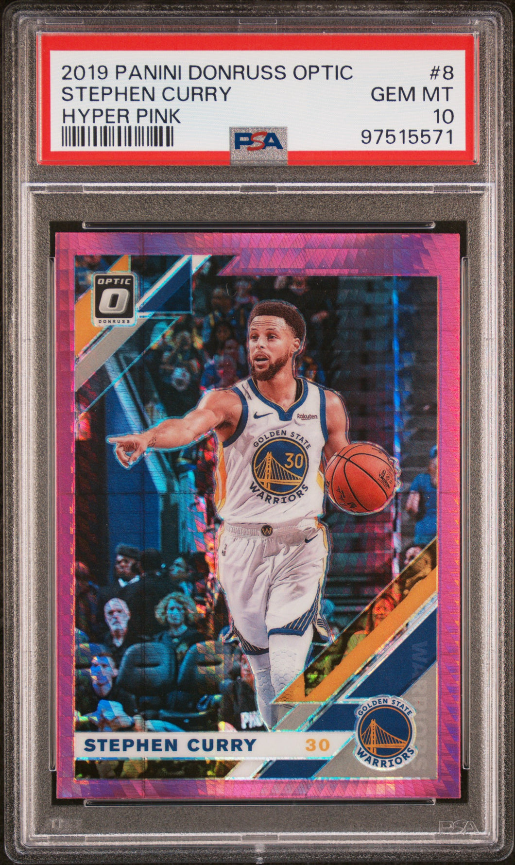 Stephen Curry 2019 Panini Donruss Optic Hyper Pink #8 PSA 10