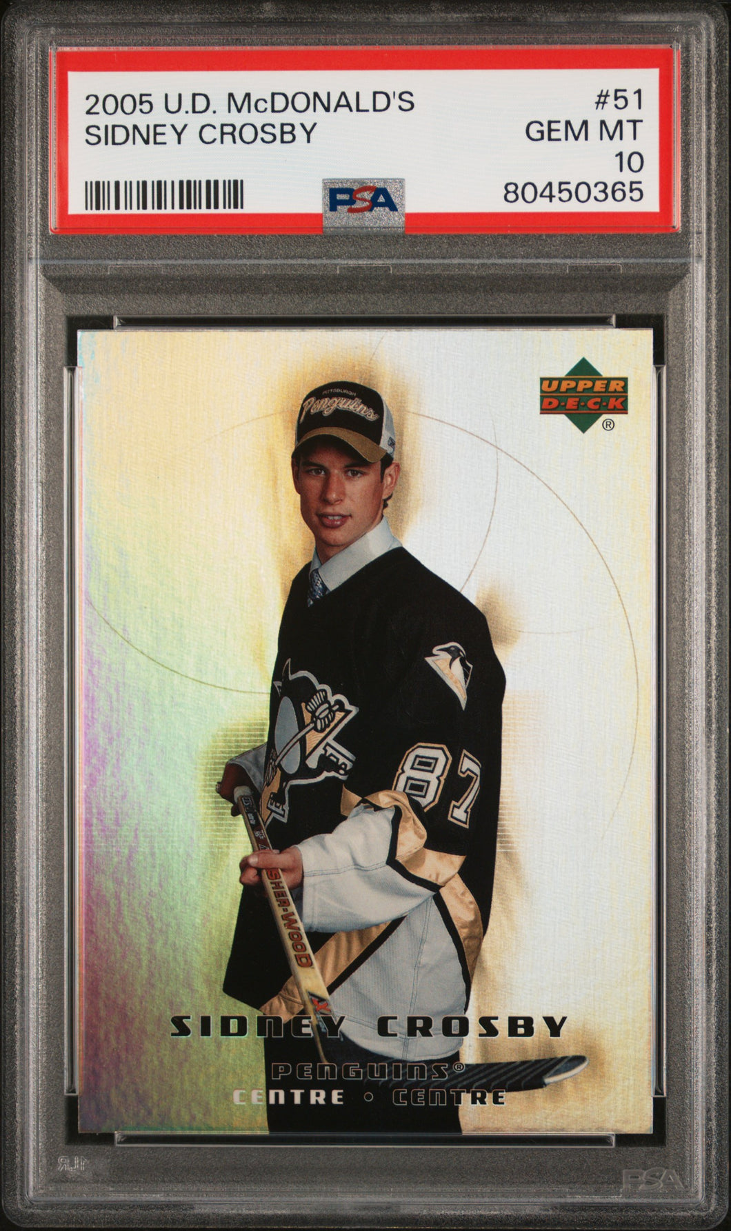 Sidney Crosby 2005 Upper Deck Mcdonald's #51 PSA 10