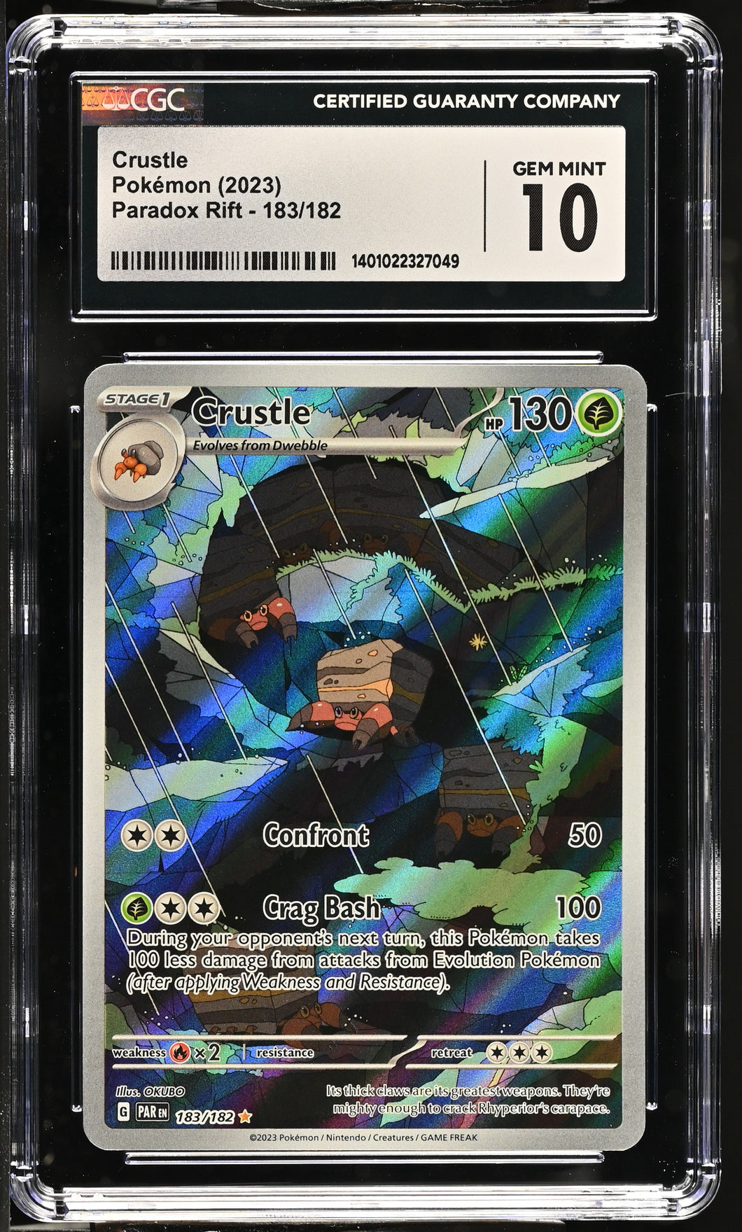 Crustle 2023 Pokémon Paradox Rift #183/182 English Illustration Rare CGC 10