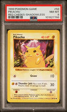 Load image into Gallery viewer, Pikachu 1999 Pokemon Game #58 Red Cheeks-Shadowless PSA 8

