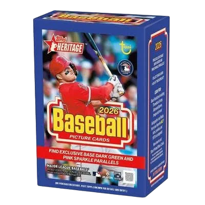 2026 Topps Heritage Baseball Blaster Box (Dark Green and Pink Sparkle Parallels)