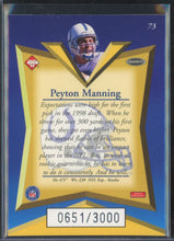 Load image into Gallery viewer, Peyton manning 1998 collectors edge masters #73 /3000
