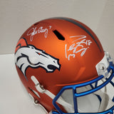 John Elway/Peyton Manning  Autographed Broncos Blaze Full Size Helmet