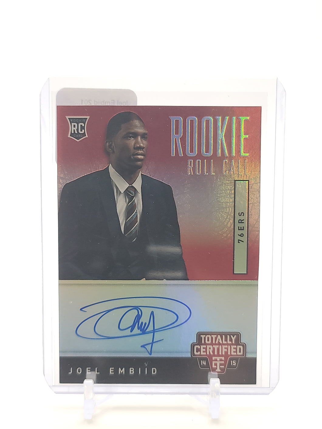 Joel Embiid 2014 Totally Certified Rookie Roll Call Red Auto RRC-JE #24/25 S3609