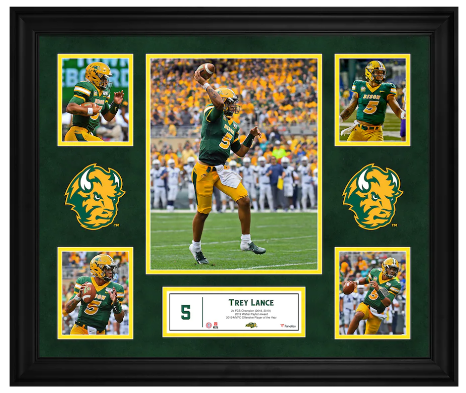 Trey Lance NDSU Bison Framed 5-Photo Collage