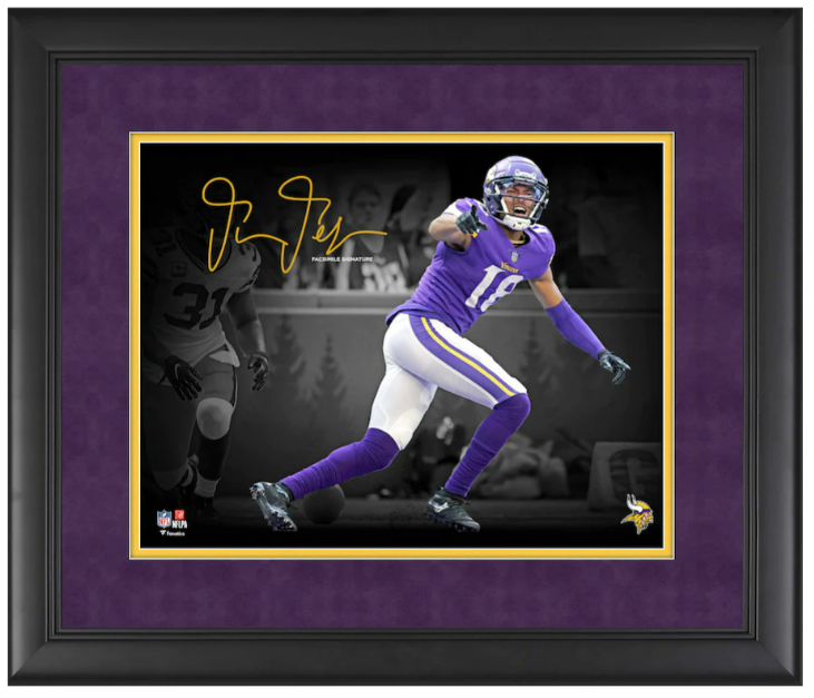 Justin Jefferson Minnesota Vikings Facsimile Signature Framed 11