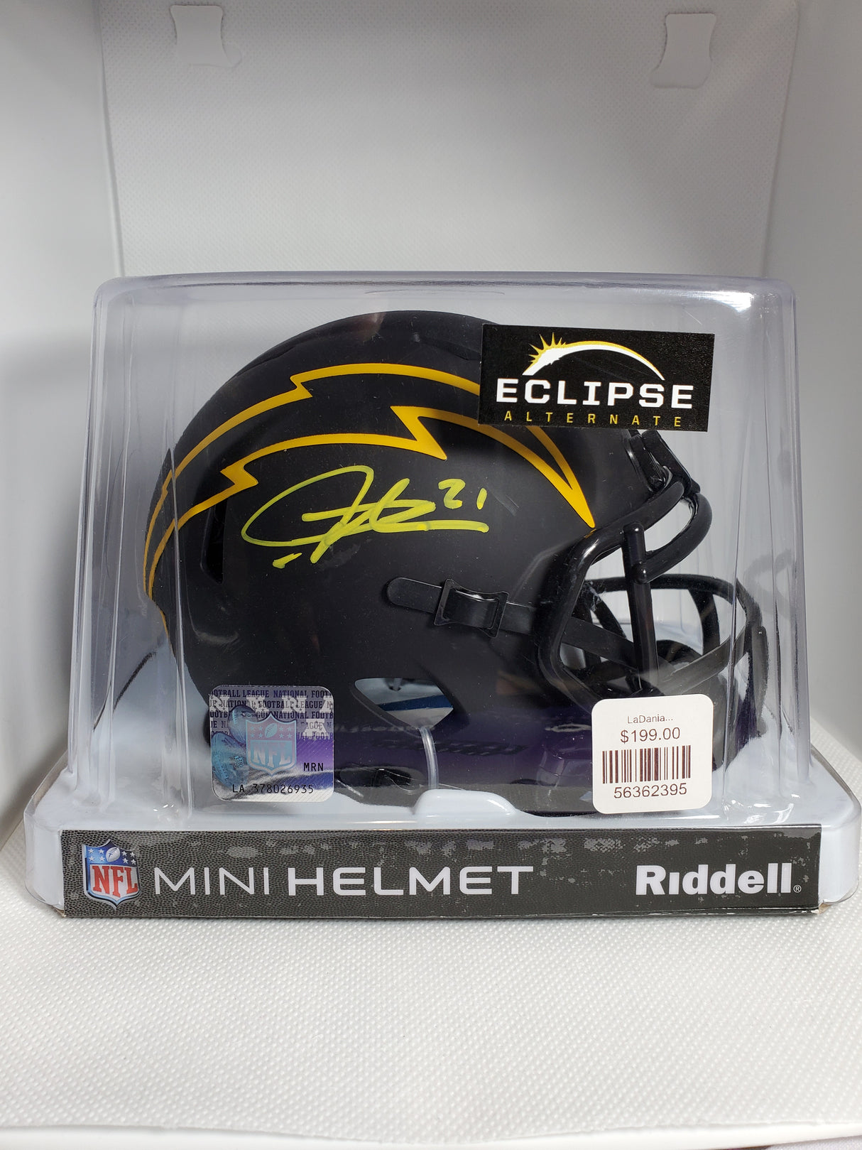 LaDanian Tomlinson Autographed Mini Helmet Chargers Eclipse
