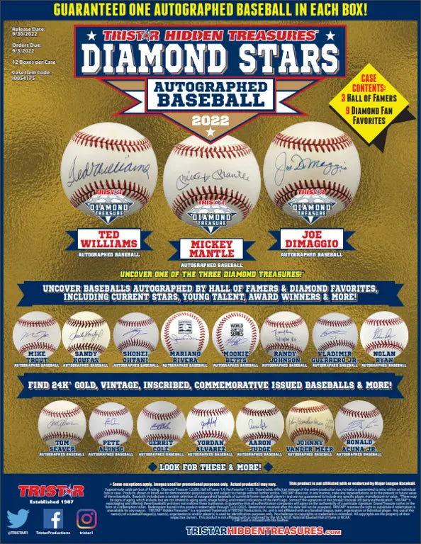Tristar Hidden Treasures Baseball Diamond Stars Auto Baseballs