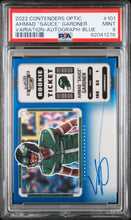 Load image into Gallery viewer, Ahmad &quot;sauce&quot; Gardner 2022 Contenders Optic #101 Variation-autograph-blue Psa 9
