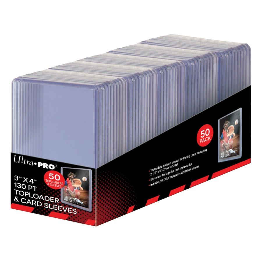 Ultra Pro: Toploader - 130 Point with Thick Card Sleeves Combo Pack - 50CT.
